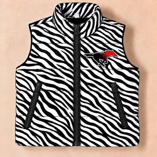 Shallowater Mustangs Zebra Puffer Vest - PREORDER