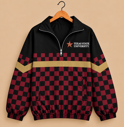Texas State Checkered Windbreaker