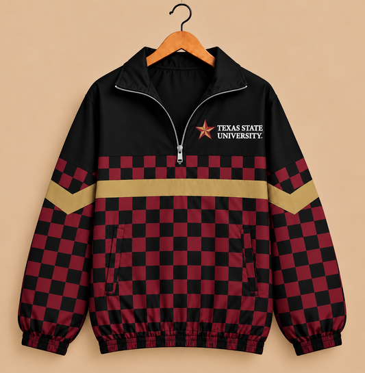 Texas State Checkered Windbreaker