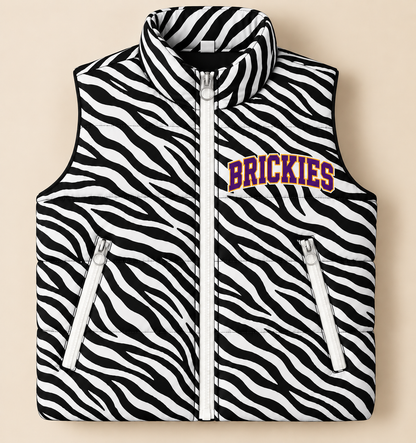 Custom Zebra Hobart Brickies Puffer Vest - PREORDER