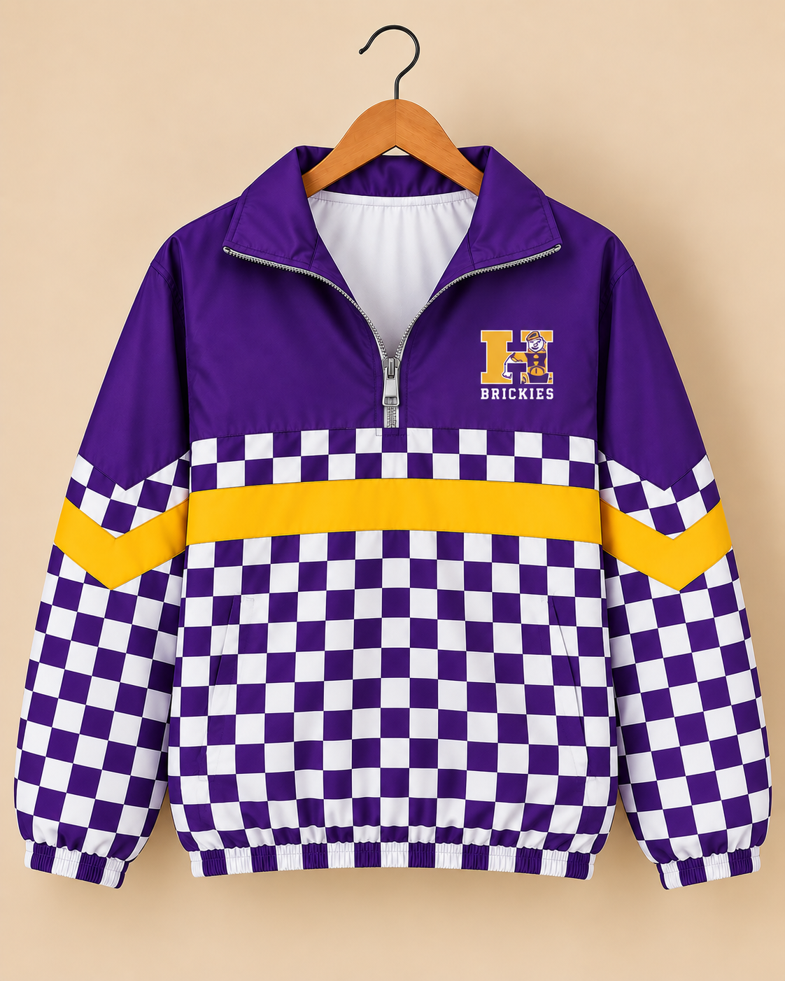 Hobart Brickies Game Day Checkered Windbreaker