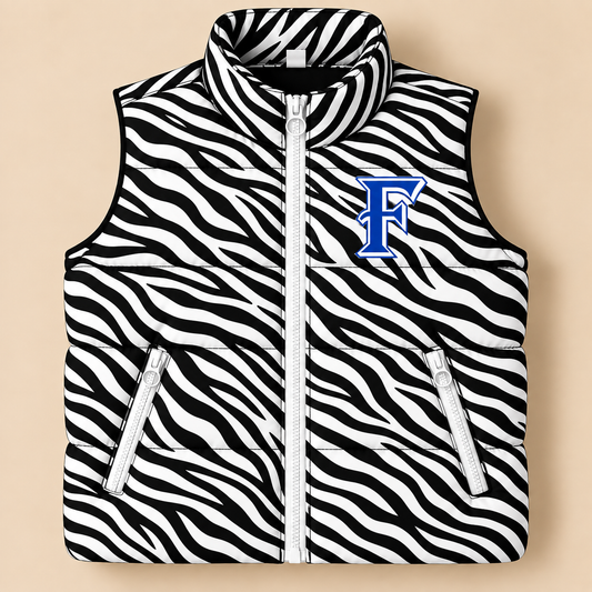Custom Frenship Zebra Puffer Vest - PREORDER