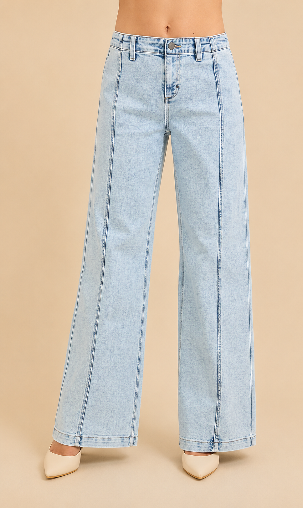 She's Slouchy Wide Leg Jeans by RISEN