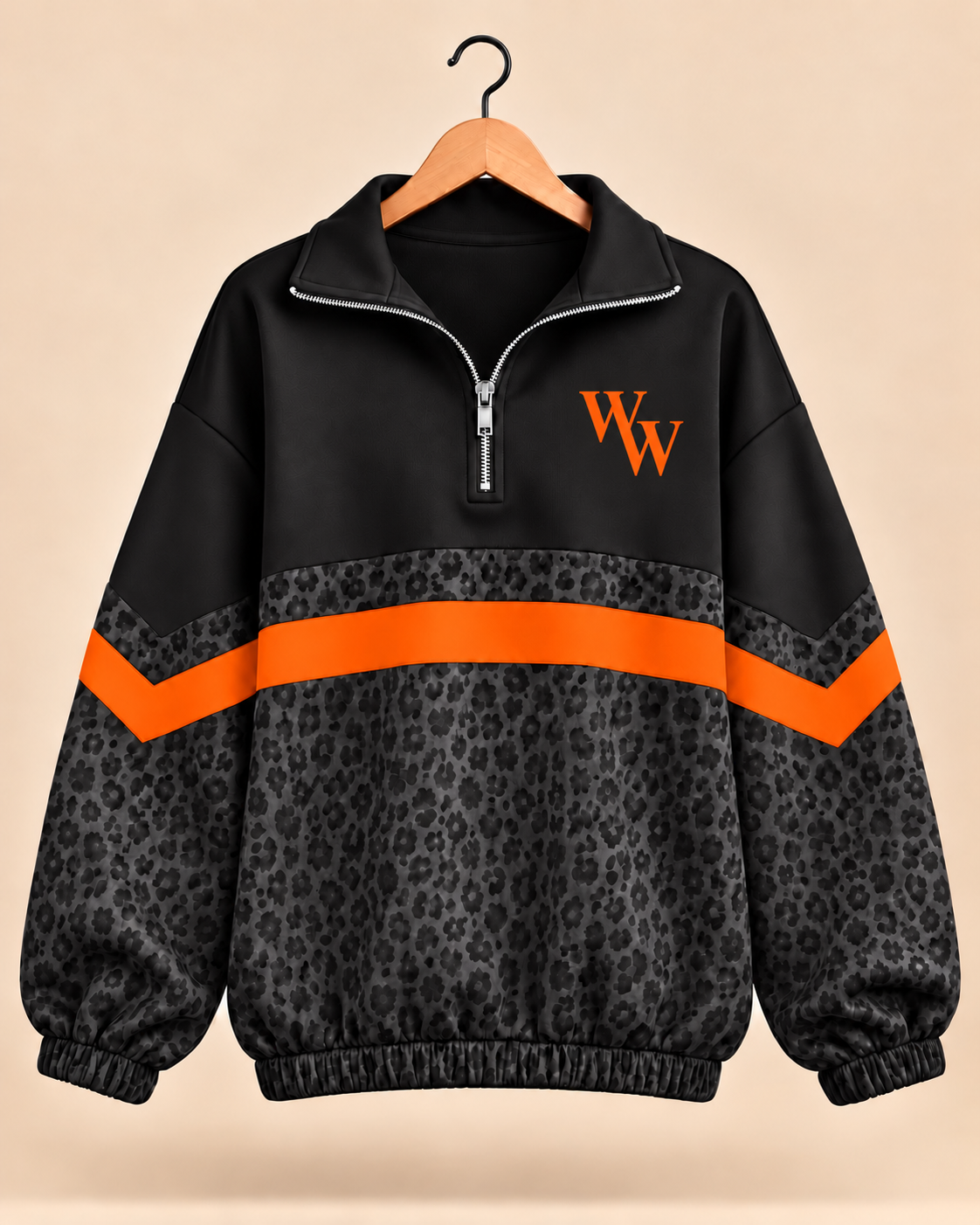 Wink Black Leopard Scuba Knit Pullover
