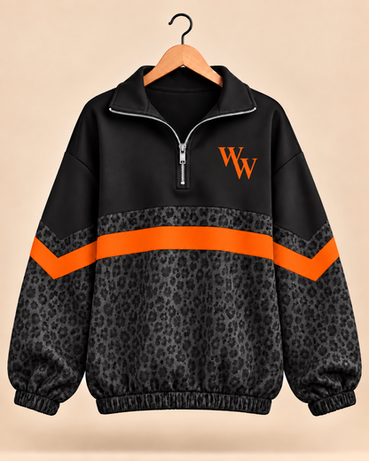 Wink Black Leopard Scuba Knit Pullover