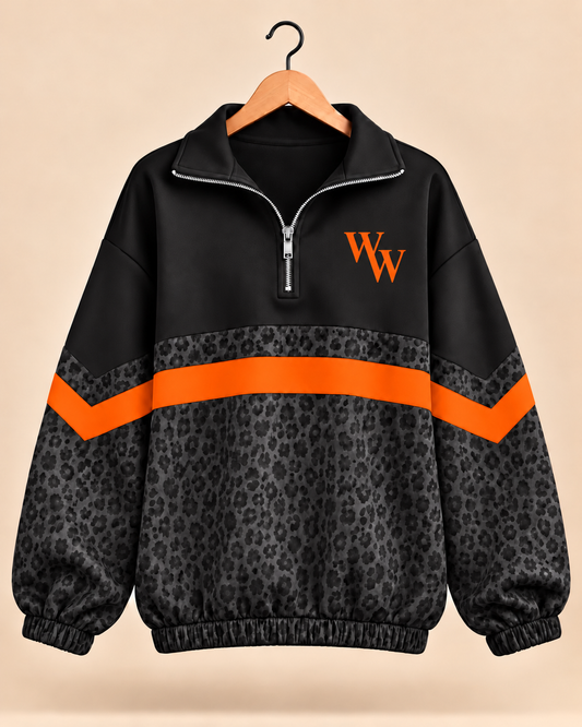 Wink Black Leopard Scuba Knit Pullover