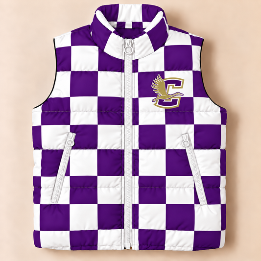 Crane Checkered Puffer Vest - PREORDER