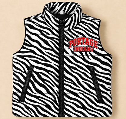 Custom Zebra Portage Puffer Vest - PREORDER
