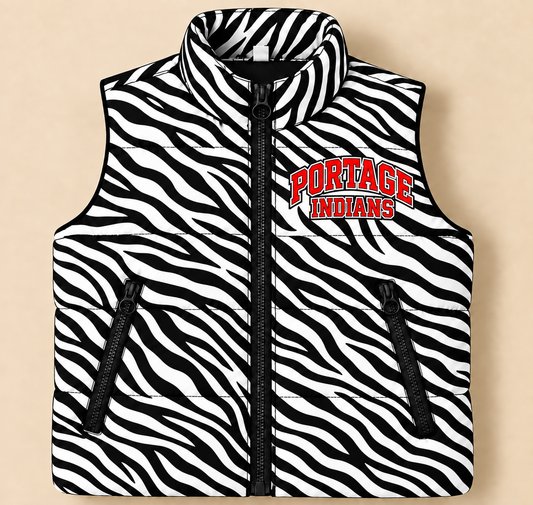 Custom Zebra Portage Puffer Vest - PREORDER