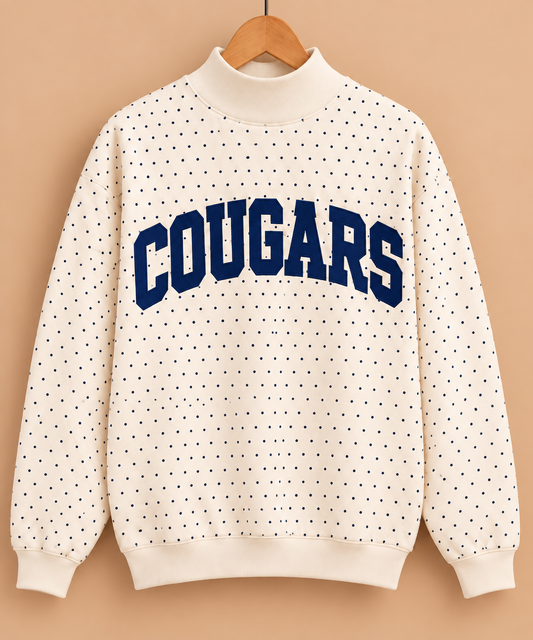 Cougars Polkadot Mockneck