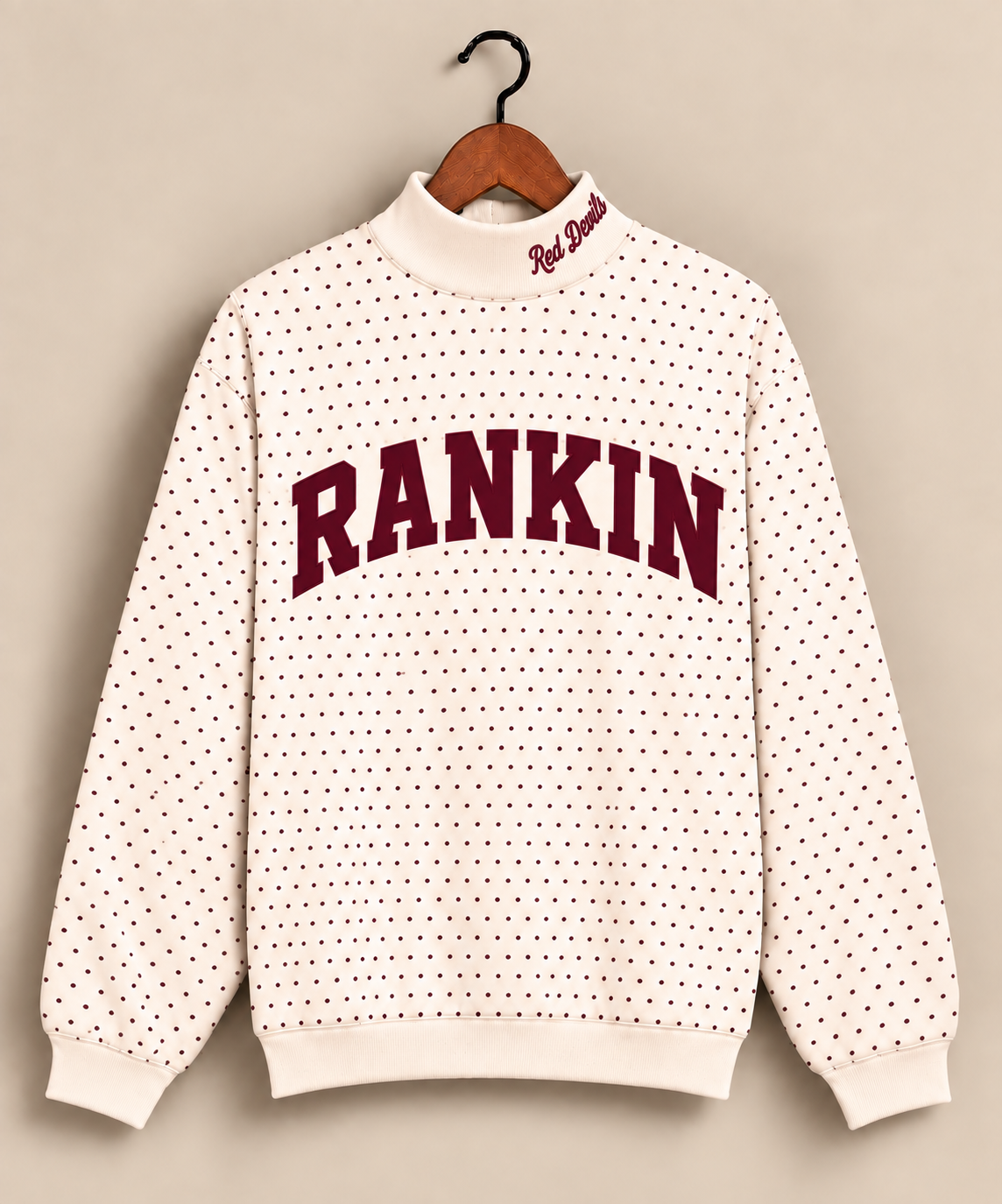 Rankin Red Devils Polkadot Mockneck