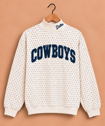 Dallas Cowboys Polkadot Mockneck