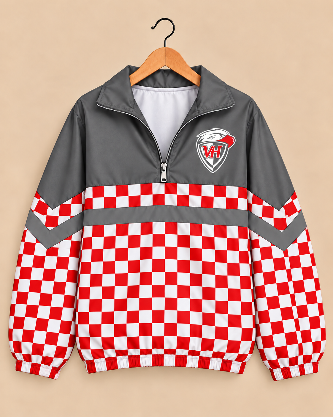 Van Horn Eagles Checkered Windbreaker