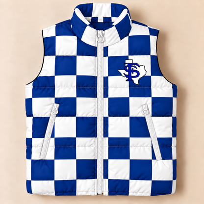 Custom Fort Stockton Checkered Puffer Vest - PREORDER