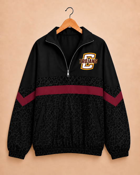 Chesterton Trojans Midnight Leopard Windbreaker