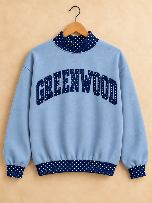 Greenwood Rangers Mockneck - Light Blue