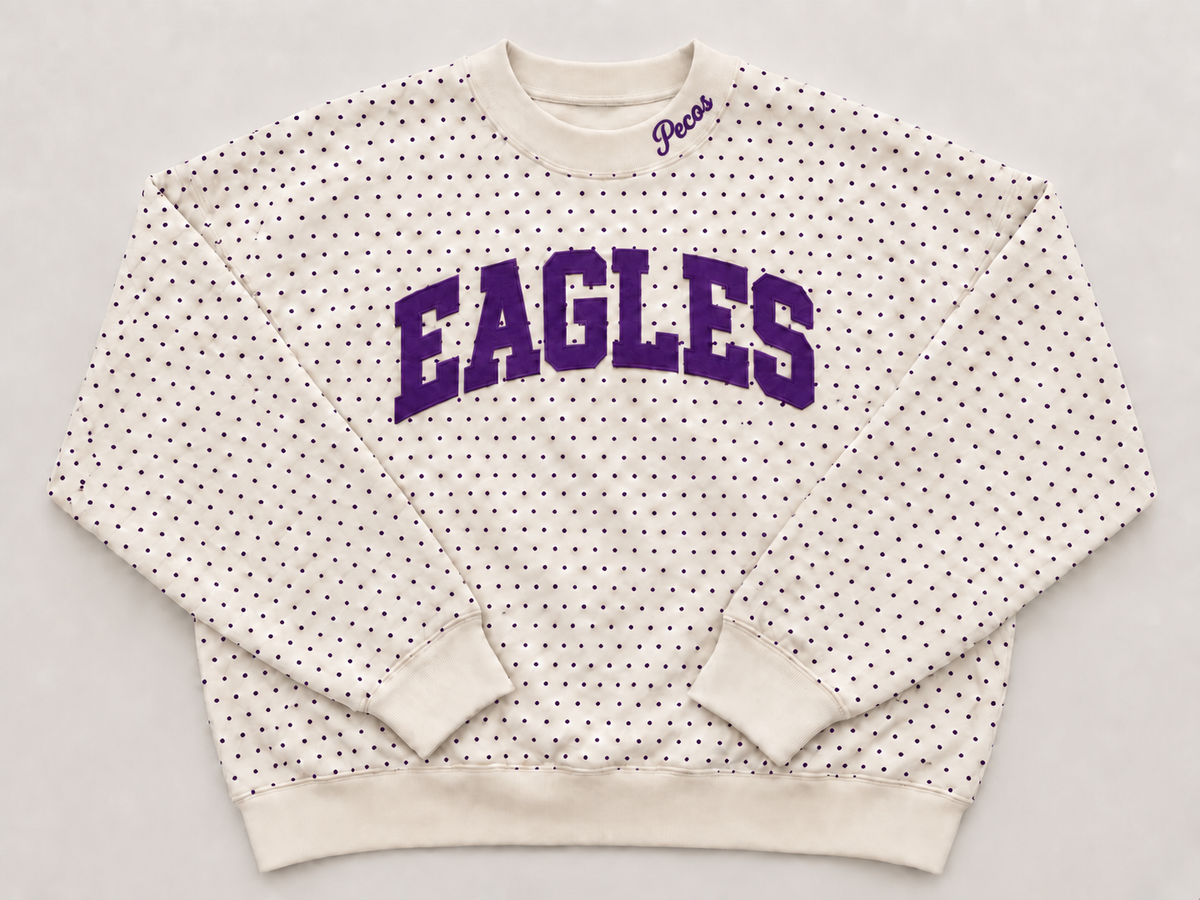 Pecos Eagles Polkadot Mockneck