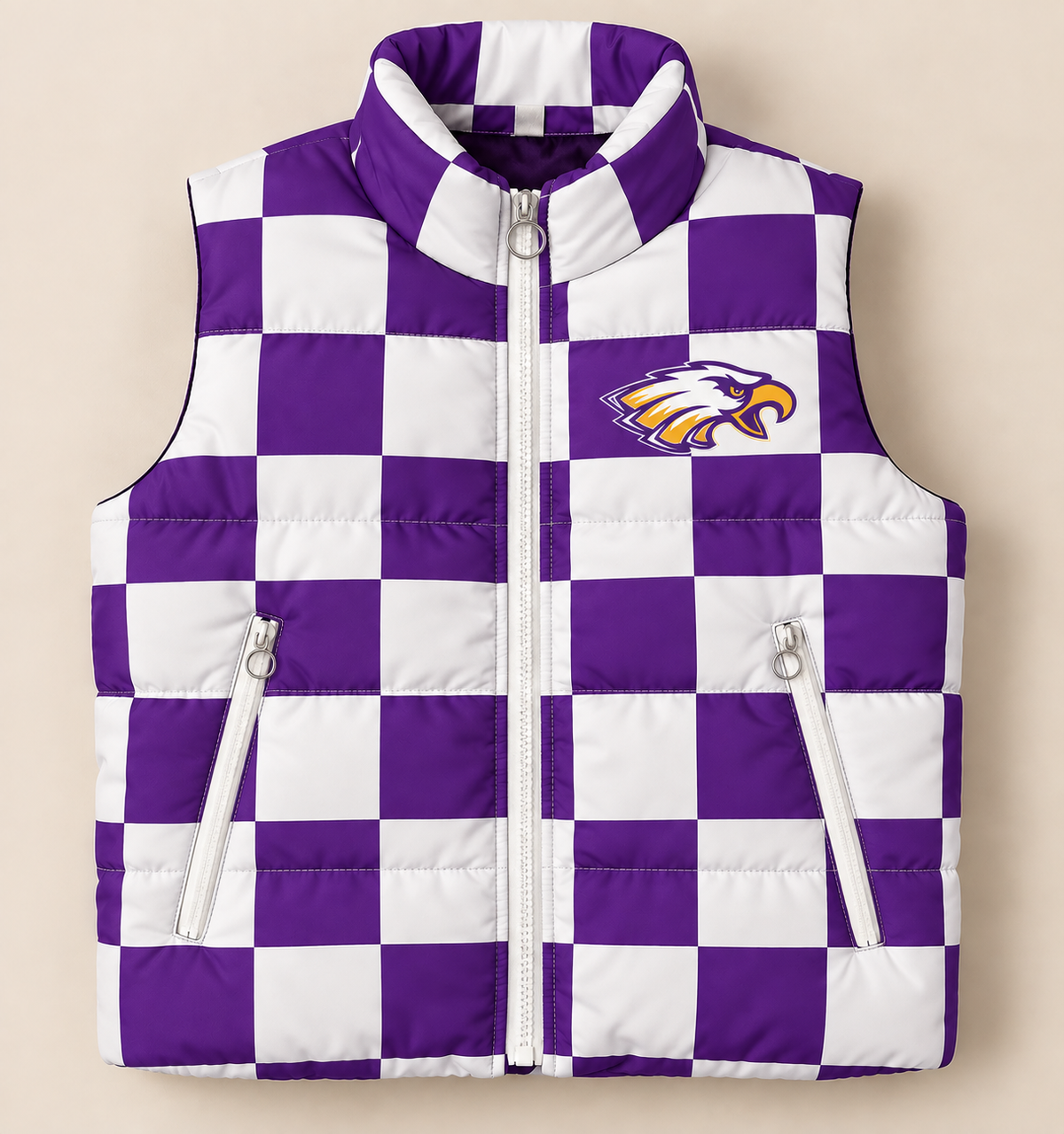 Custom Checkered Pecos Spirit Puffer Vest - PREORDER