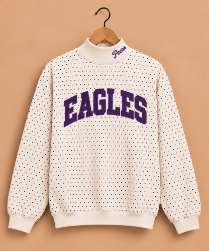 Pecos Eagles Polkadot Mockneck