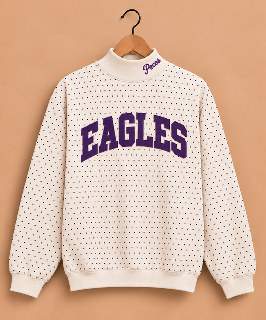 Pecos Eagles Polkadot Mockneck