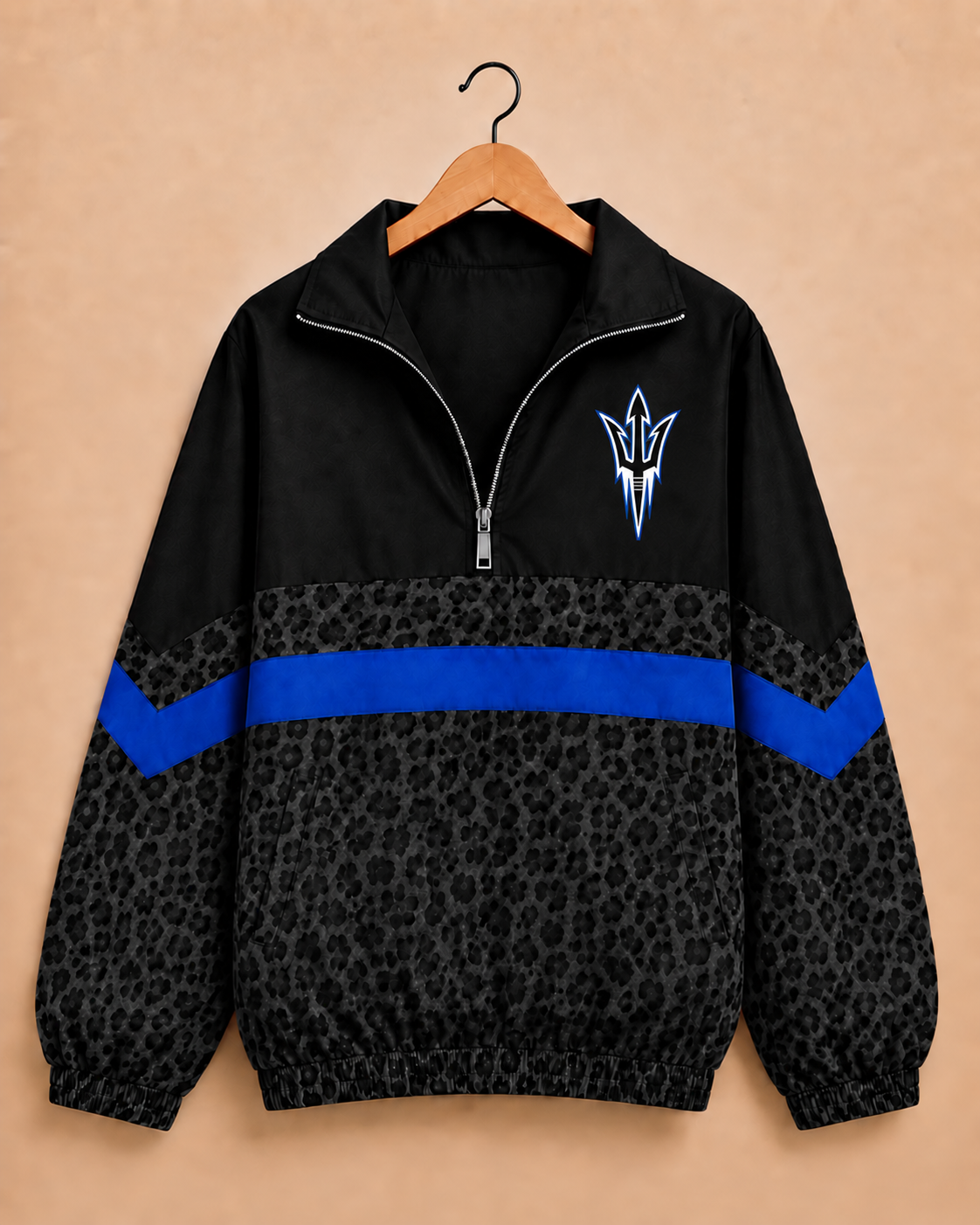 Presidio Black Leopard Windbreaker