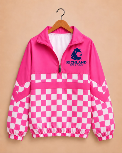 Richland Royals Pink Checkered Windbreaker